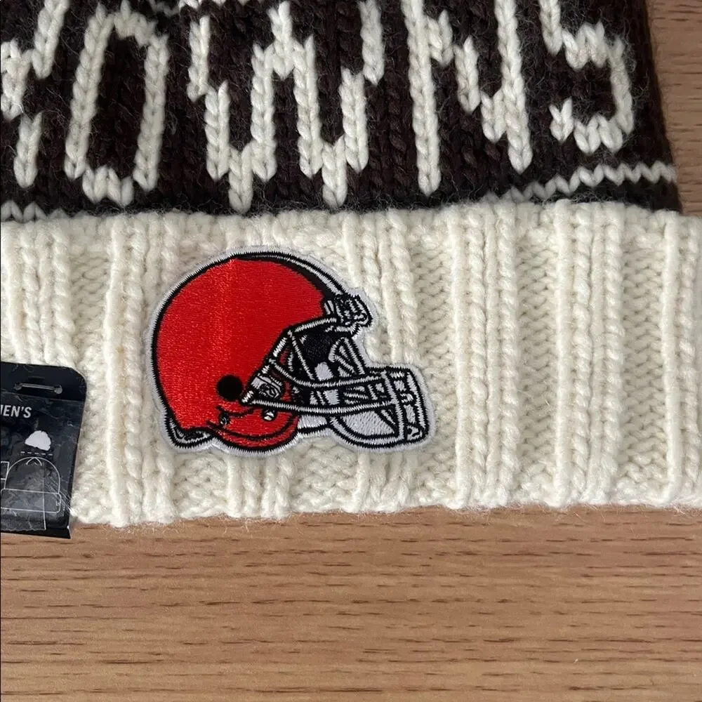New-Era Womens NFL Cleveland Browns Pom Pom Beanie